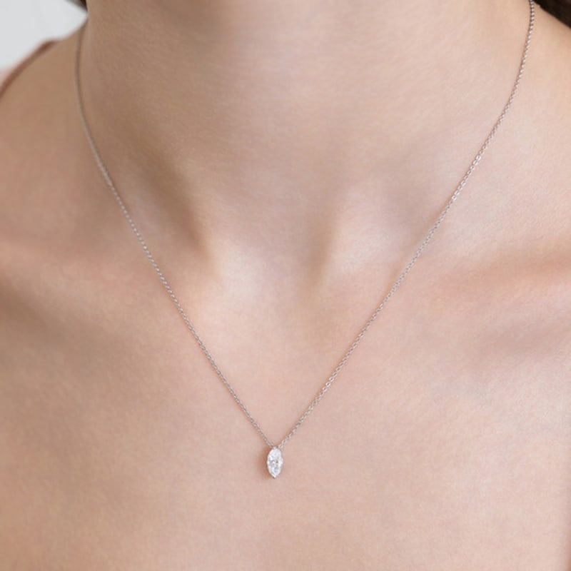 Tatiana (925 Silver) Marquise-Cut Moissanite Necklace DN0007