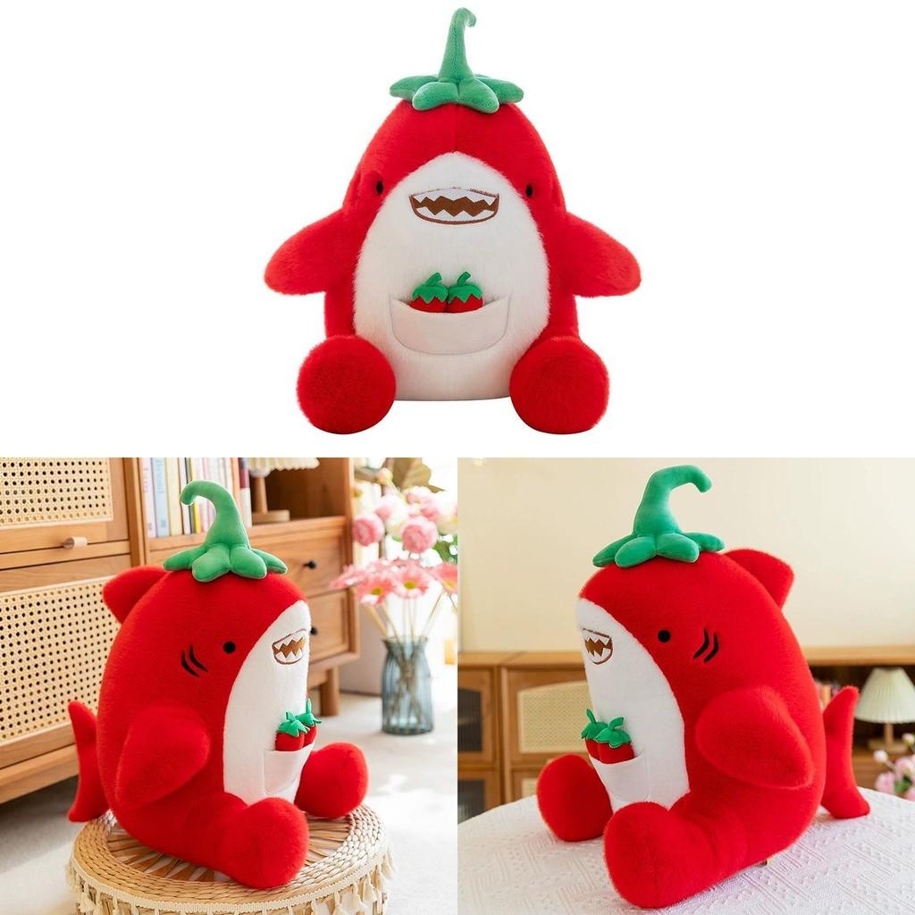 Creative Pepper Chili Shark Plush Doll Marine Animal Cushion Plushie Gift Toy