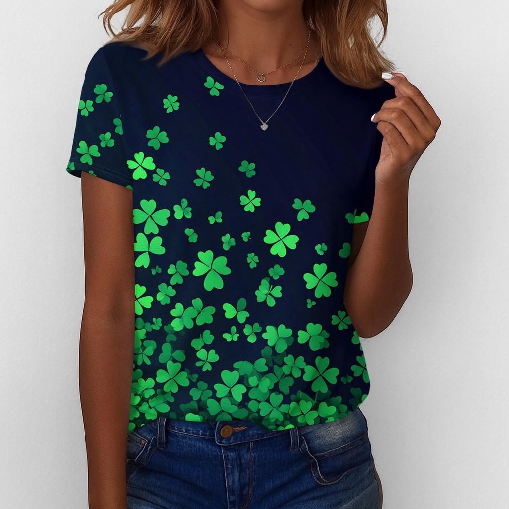 Women's T Shirt Tee Print Short Sleeve Daily Weekend Fashion Basic Regular Top  St. Patrick's Day