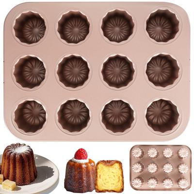 Carbon Steel Canele Mold 6/9/12 Cavity Non Stick Canelé Mold Cake Pan Chocolate Muffin Baking Pan DIY Cake Mold Baking Tools