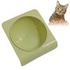 Cat Bowl Tilted Simple Style Refreshing Color Smoothly Odorless Plastic Pet Food Bowl Grass Green