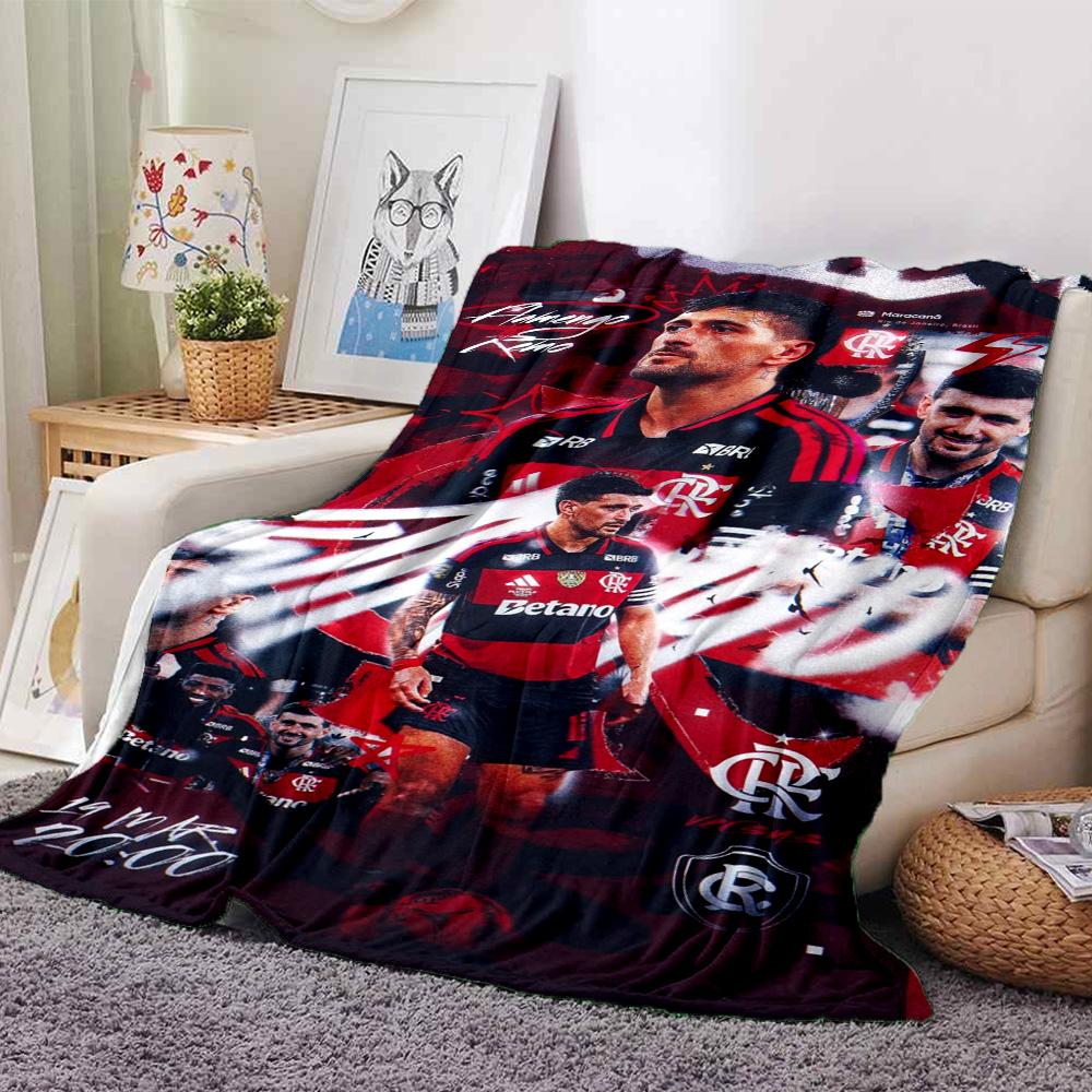 Flamengo Football Team Art Collage Print Fleece Blanket Soft Warm Throw Blanket Sofa Couch Bed Home Decor For Soccer Fans