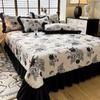 French Retro Style Bed Cover Four Season Universal Thick Quilted Double Bedsheet Active Printing Dyeing Printed Pattern Bedcover Same Style Pillowcase