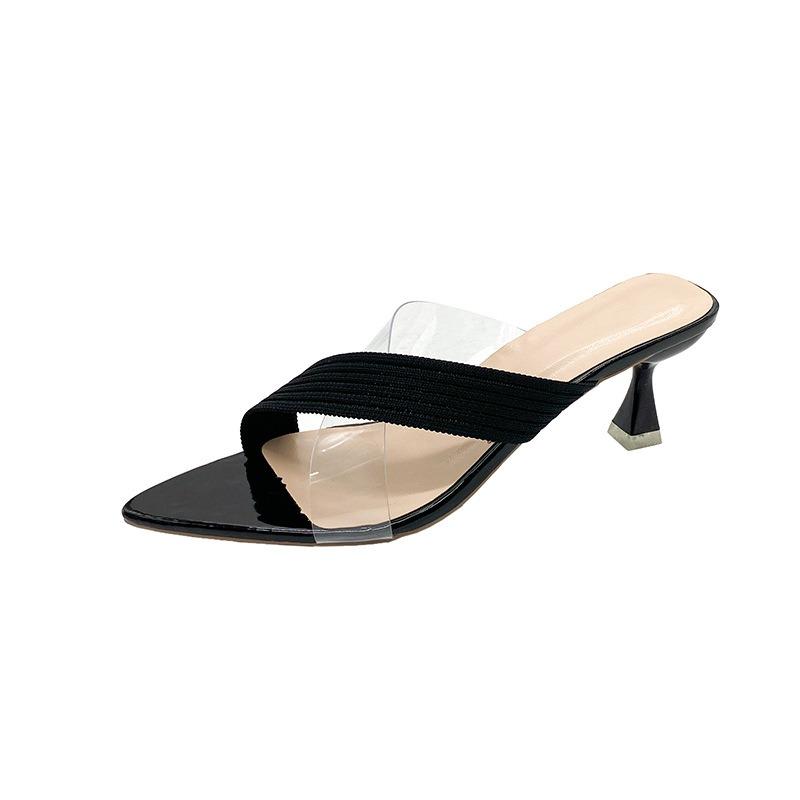 Open-toed Sandals Women's New Elastic Cool Boots with Pointed High Heels Women's Stilettos