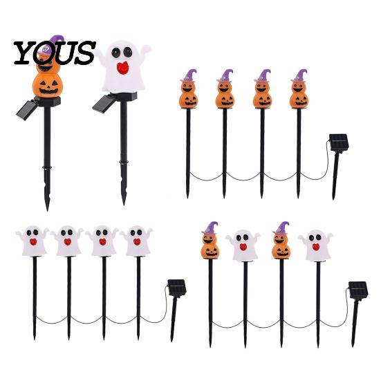 Waterproof Garden Stakes Halloween Solar Pumpkin Light, Ghost Stake Decorative Porch Lights LED Pathway Light for Yard Patio Lawn Decor Autumn