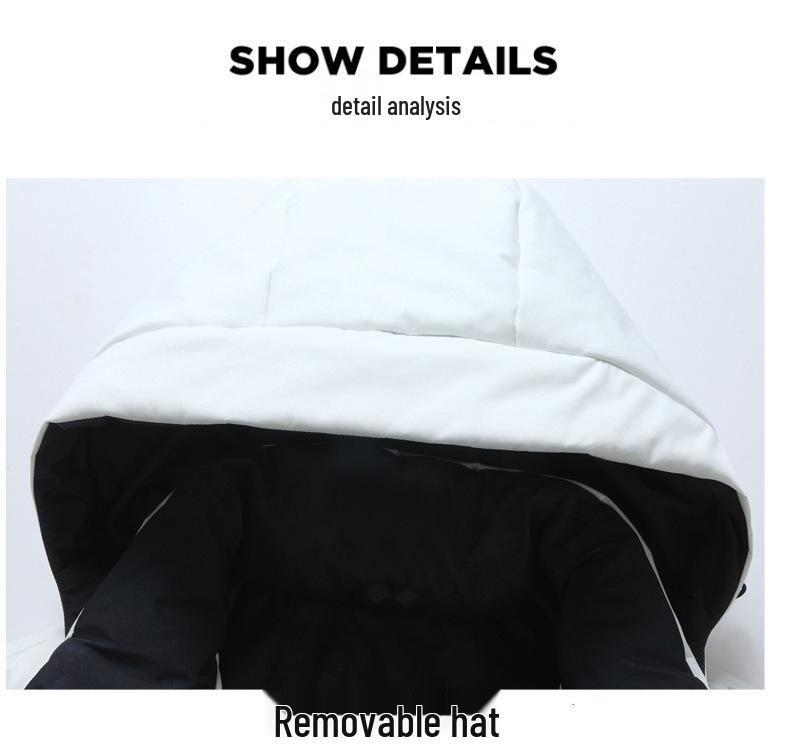 Herren Übergangs Winter Weiß Enten Daunenjacke - Dick, Warm, Trendy Kapuzen Student Mantel