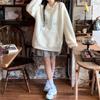 2025 Autumn Embroidered Oversize Waffle Polo Sweatshirt for Women & Couples