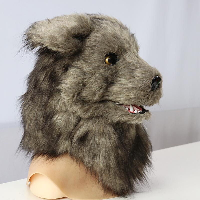 Entzückende Plüsch Grauwolf Partymaske