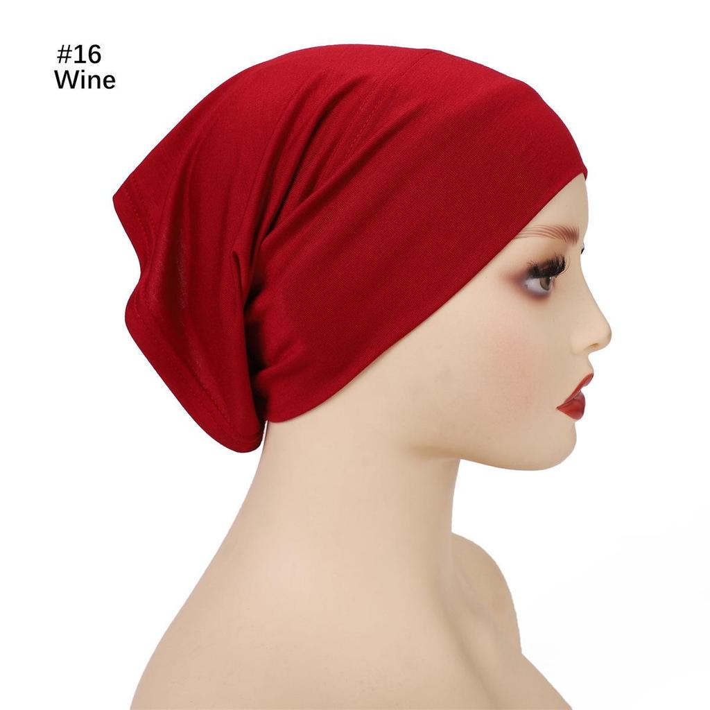 Unifarbene Modal-Beanie mit breiter Krempe für große Köpfe - Elastische Schlauchmütze mit Innenschicht zur Bändigung abstehender Haare.