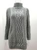2024 Retro Langarm Slim Strickkleid - Einfarbig, Rollkragen, Dicker Wollpullover für Herbst/Winter