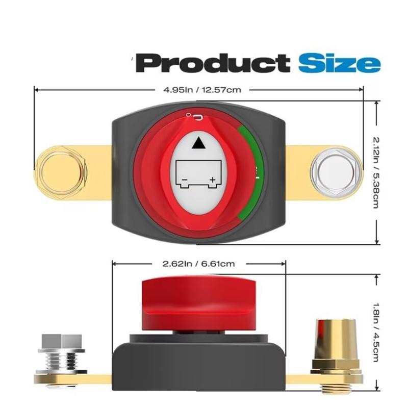 Integrated Emergency Cut Off Switches Accessory for Battery Posts Brass Terminals Connectors Prevents Loose Contacts