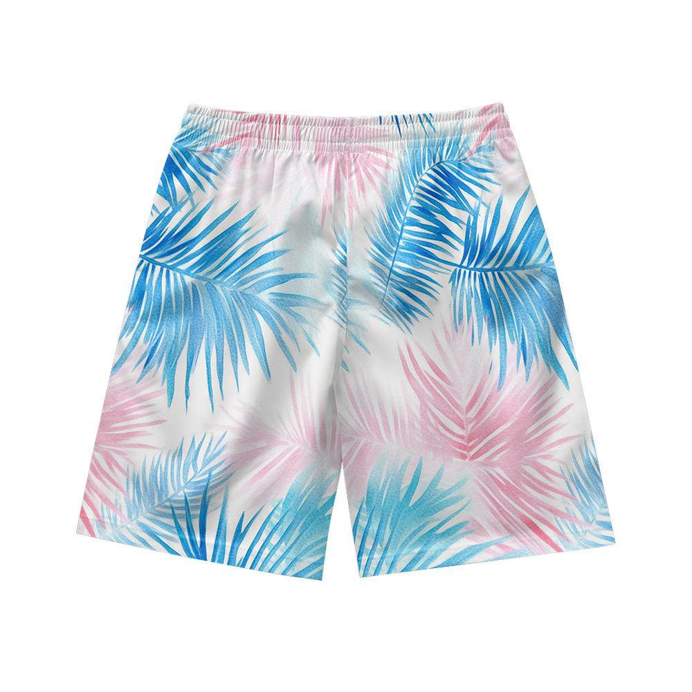 European And American Tropical Rainforest Plant Elements Men'S Casual Shorts Beach Pants