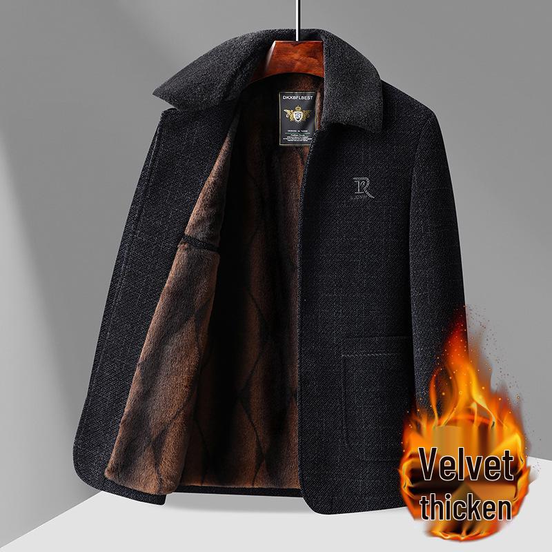 

2025 Dad s Winter Corduroy Jacket with Velvet Lapel for Middle-Aged & Elderly Men 175 (100-125 jin)
