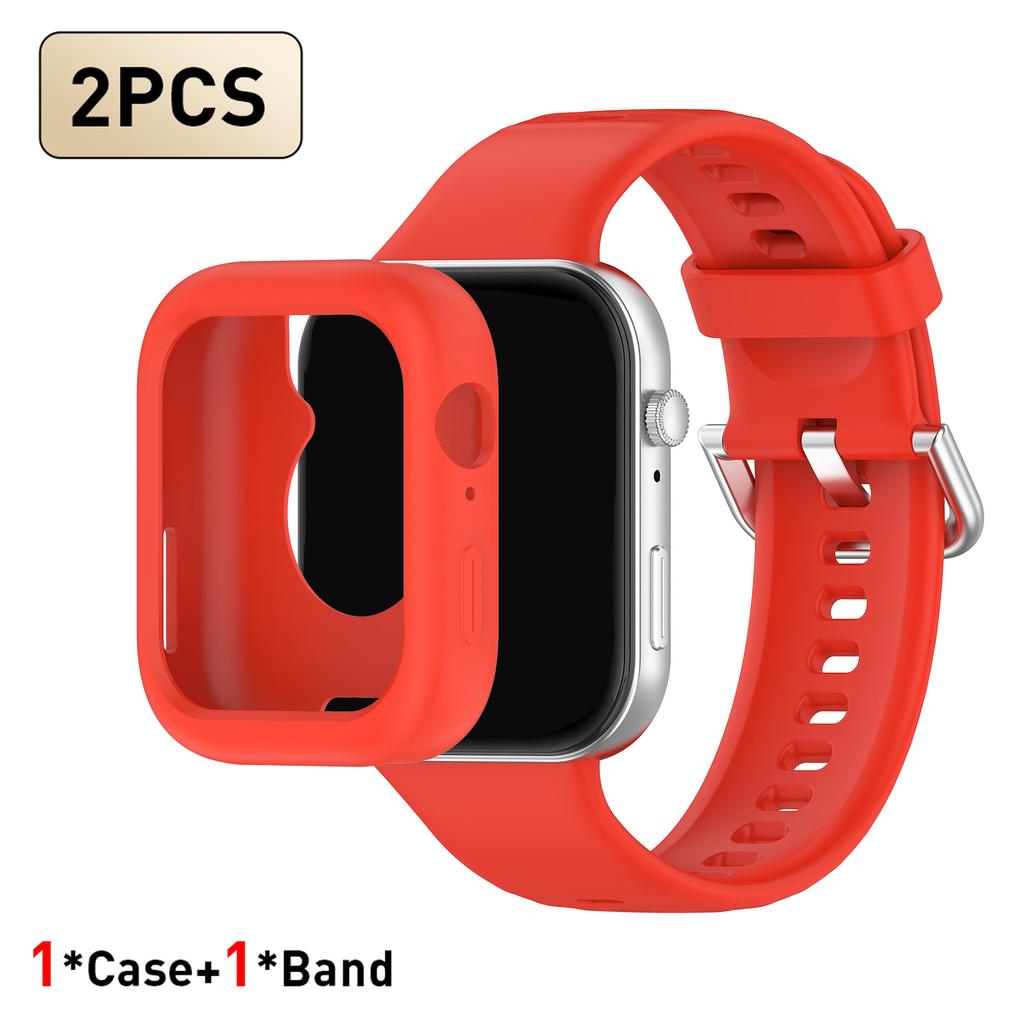 2pcs Protective Case + Strap Set for Huawei Watch Fit3 Quick-Release Sport Band Soft Anti-Fall Breathable Cover Lightweight