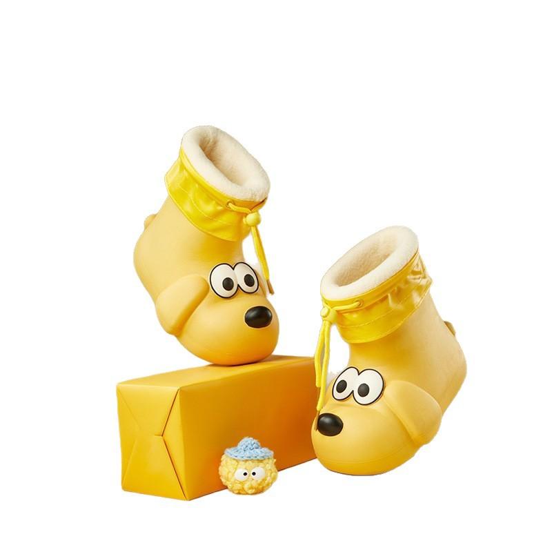 Cartoon Rain Boots Non-slip Outdoor Cute Children's Mid-tube Waterproof Rain Boots Boys and Girls Puppy Cotton Rain Boots