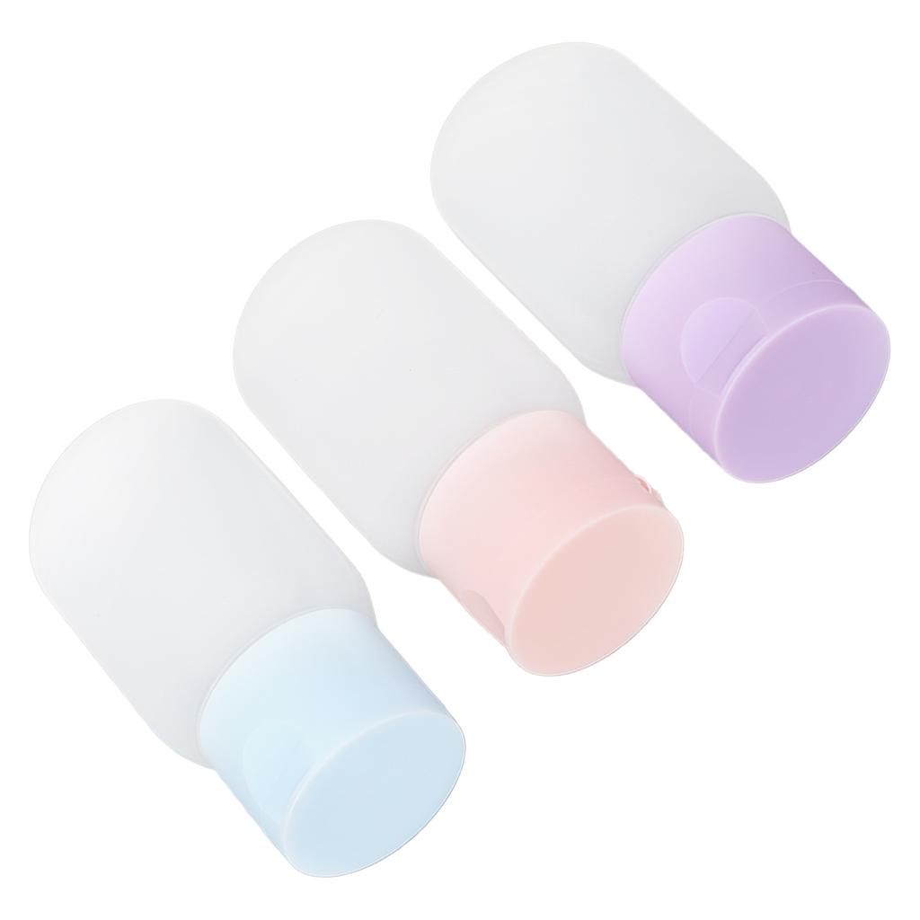 Soft Travel Bottles Leakage Proof Refillable Portable Squeezable Toiletry Cosmetic Container for Shampoo Lotion 3pcs