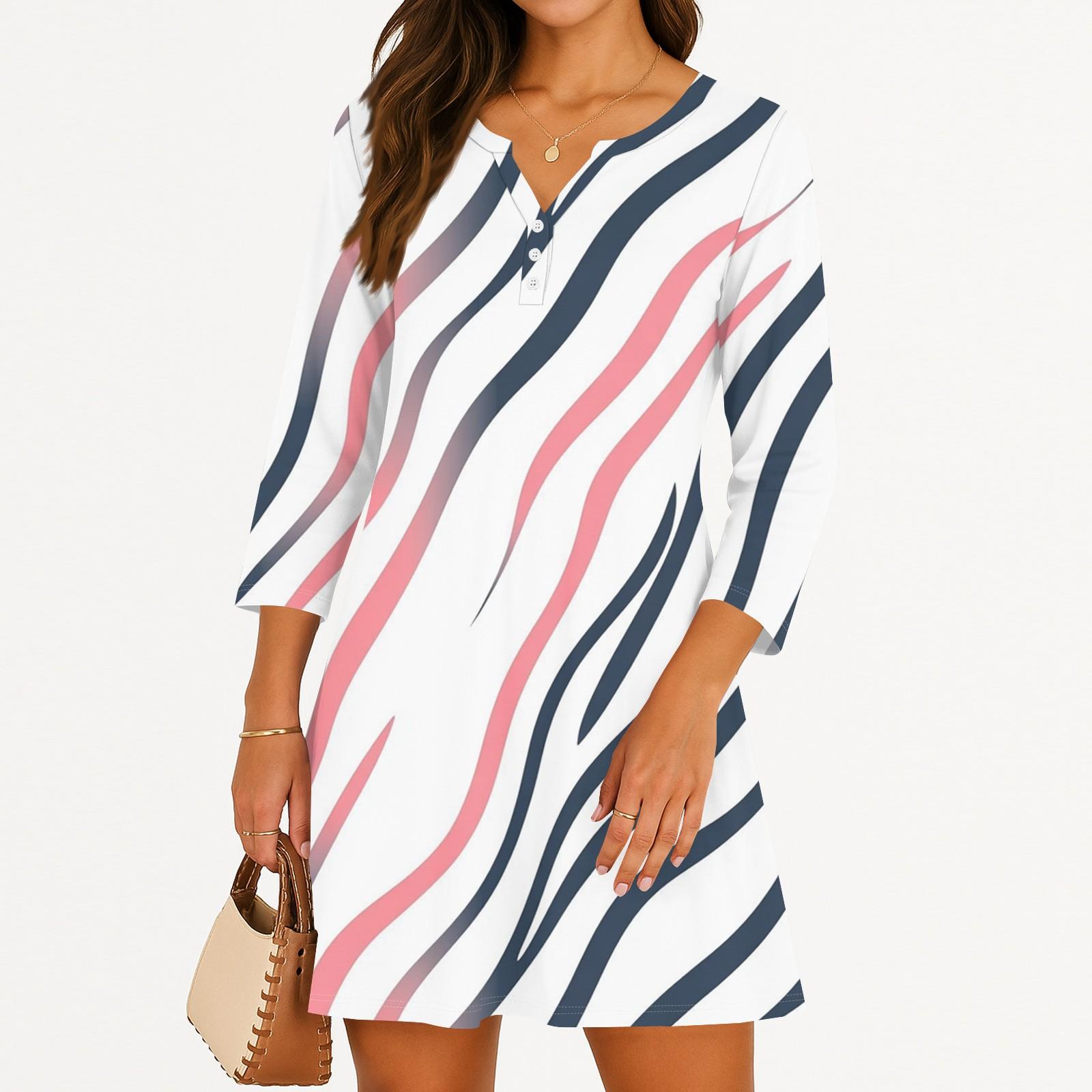 Women s Casual Dress For Summer Tank Dress Loose Beach Dress With Pockets Flare Midi Sundress XXL розовый