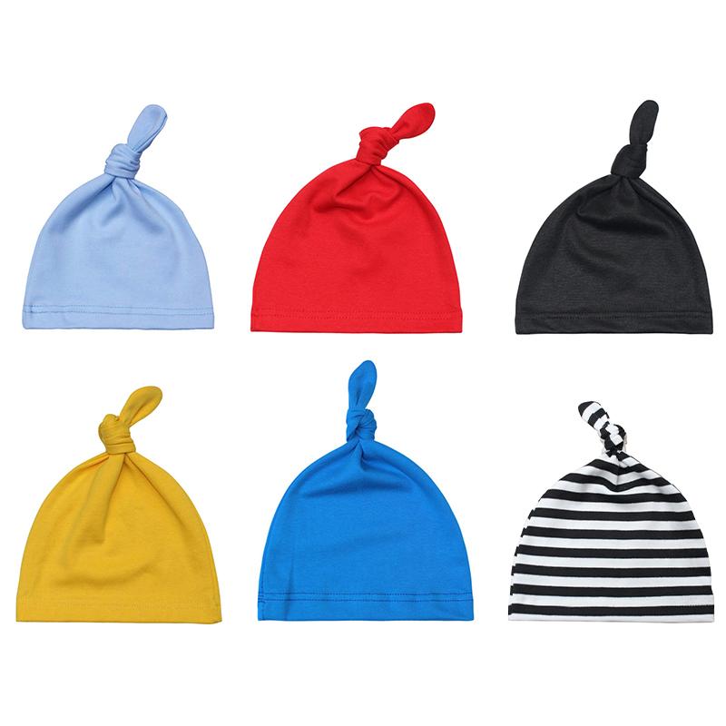1Pc Baby Girls Soft Kids Gifts Fashion Newborn Headwear Handmade Cotton Clothing Decoration Caps Skin-friendly Knot Infant Hats
