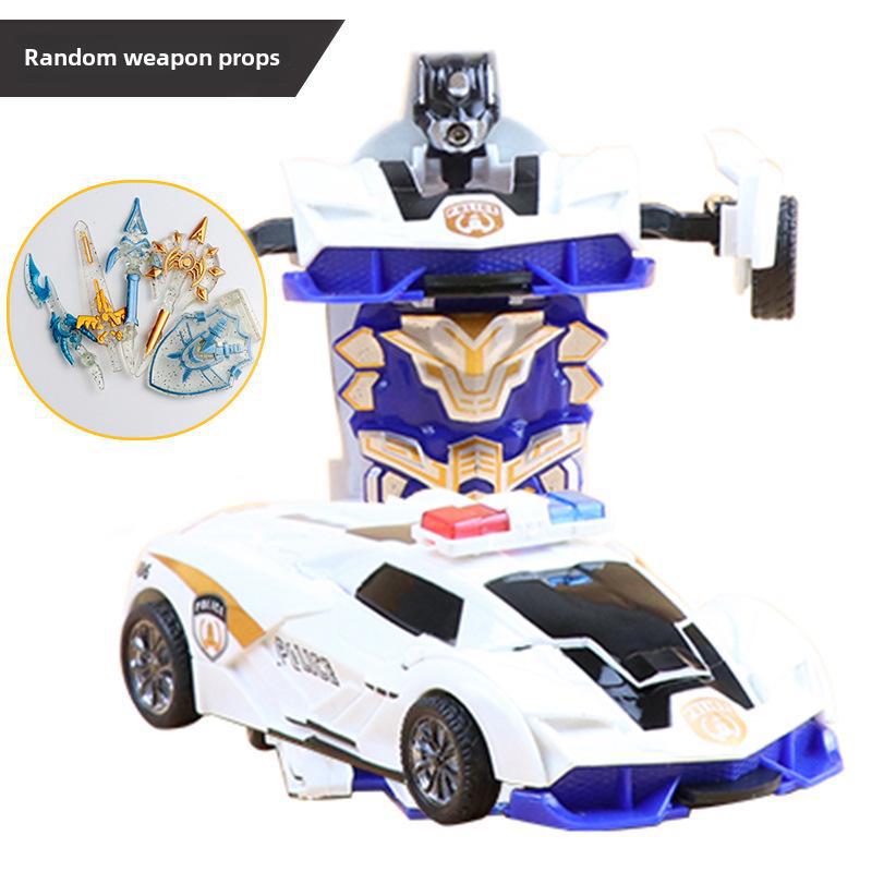 Popular Children's Deformed Toy Robot and Car Set for Educational Play At Street Markets and Night Stalls.