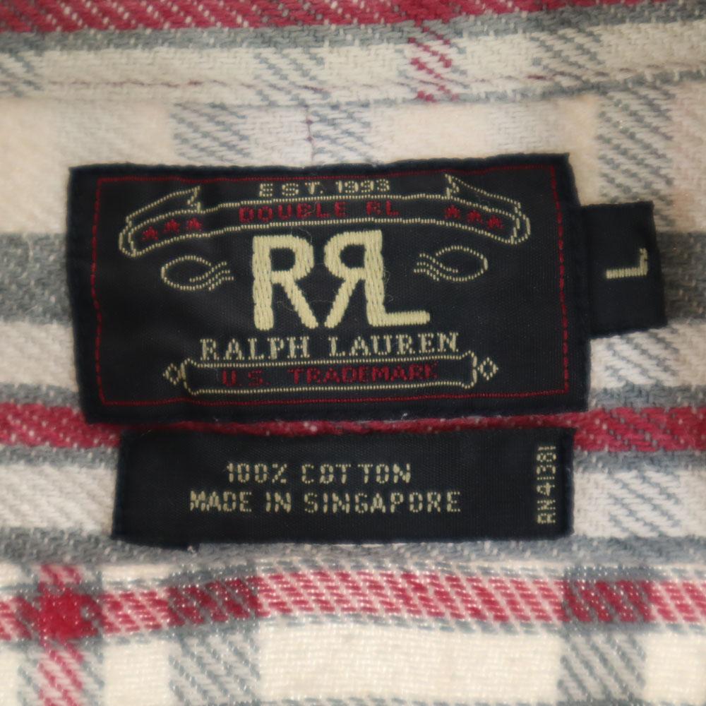 RRL 90s Initial tag Red 3 stars Old Check Pattern Long sleeve shirt Men's Used