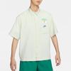 Nike Embroidered Logo Short Sleeve Button-Up Shirt Men Tops Light-Green HJ3956-091