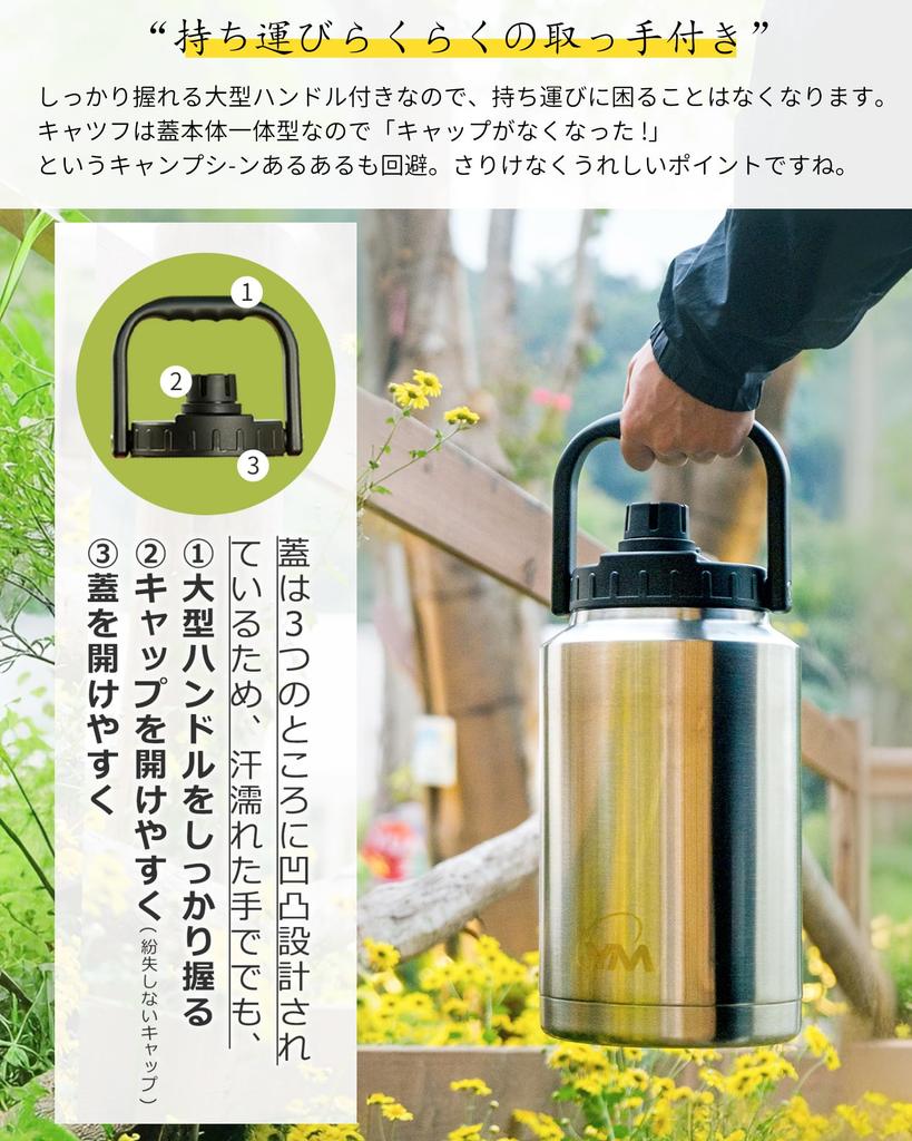 Grsta 4-liter Vacuum Insulated Ice Container, Ice Jug, Camping Container, Double-Walled Design, Condensation-Proof, Leak-Proof, High-Seal, Easy to