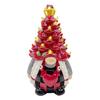 Lighted Christmas Gnome Tree Small Resin Faceless Old Man Christmas Tree Decoration for Holiday