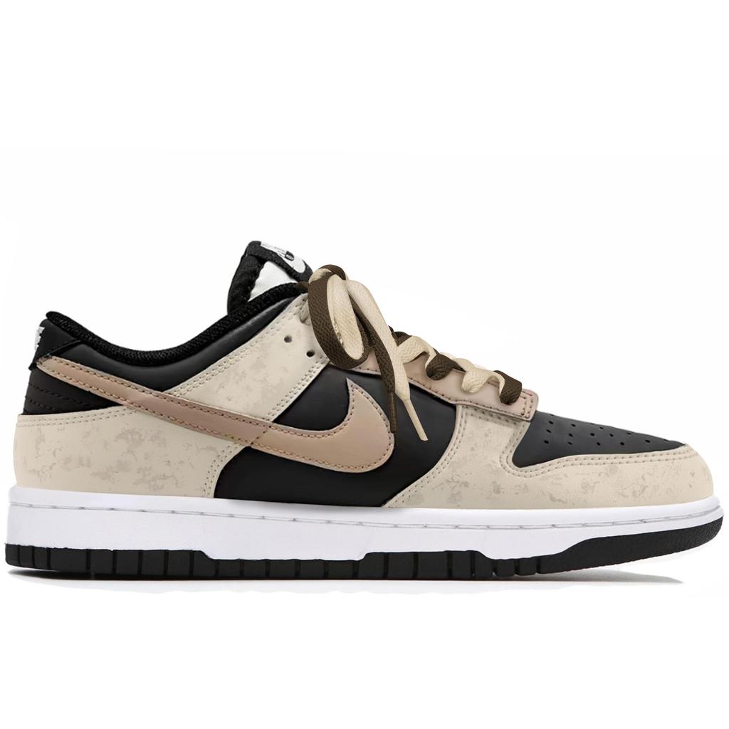 Nike Dunk Rutschfest Abriebfest Niedrig geschnittene Skateboard-Schuhe Unisex Schwarz Beige Braun DD1391-100(Team1921-A-)