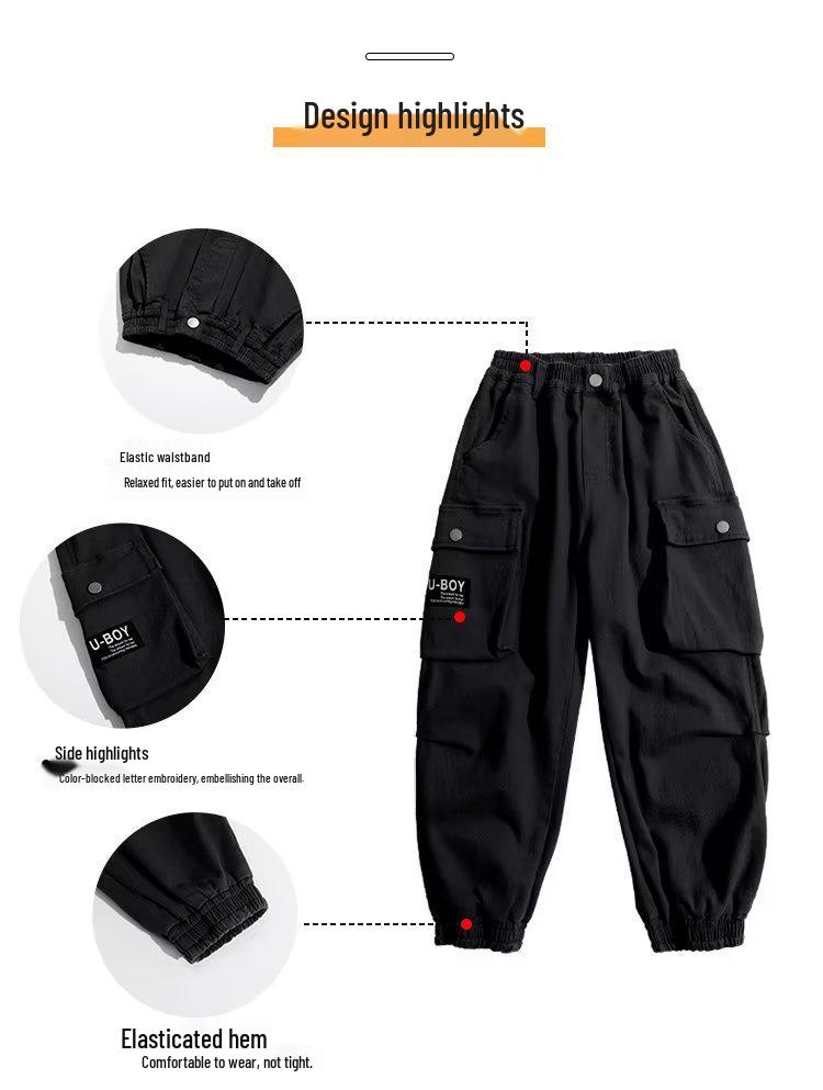 Boys' Autumn Cargo Pants 2025 - Streetwear Style for Kids