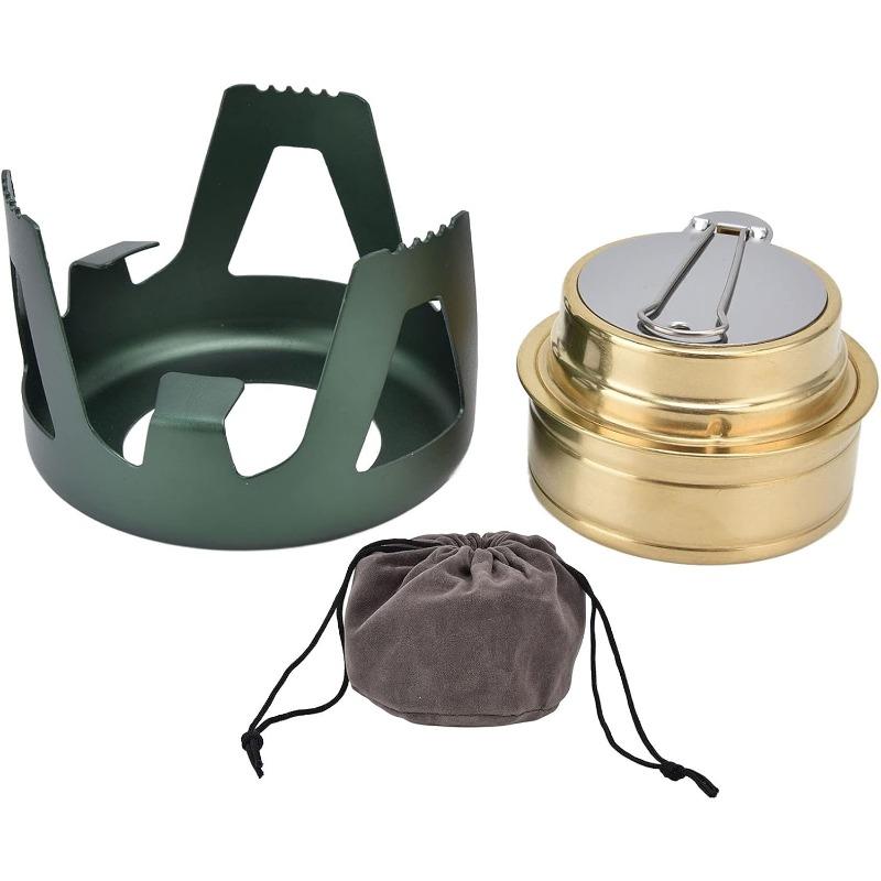Ultralight Aluminum Alloy Alcohol Stove Mini Portable Adjustable Burner for Backpacking Camping Hiking Emergency Kit