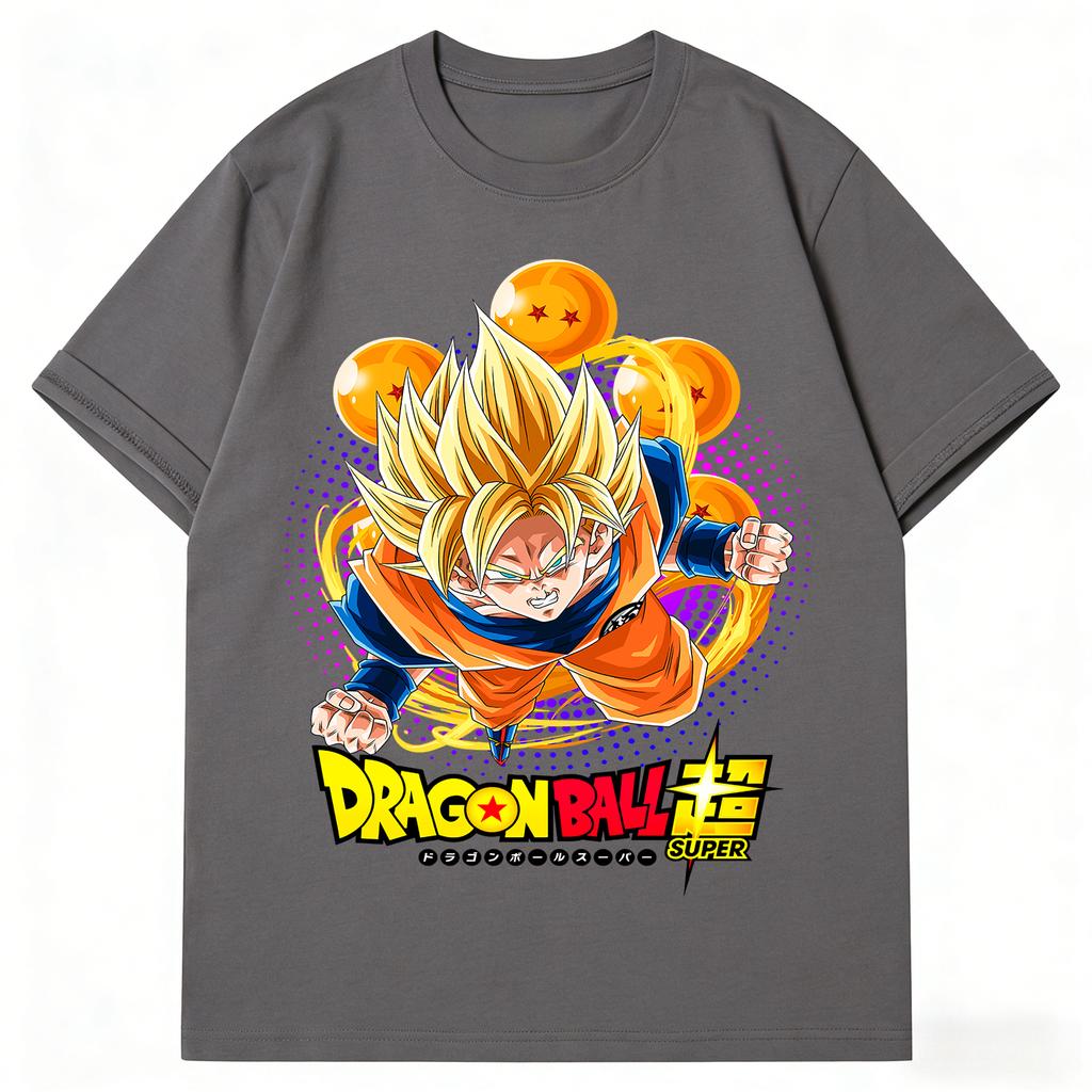 Dragon Ball Super Son Goku Super Saiyan TShirt Anime Graphic Print Pure Cotton Crew Neck Casual High Street Tops For Men Women