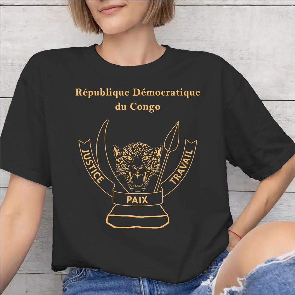 Summer Republic Of Congo Congolese Flag T Shirt for Unisex Unisex 100 Cotton Tshirts Short Sleeve Tops