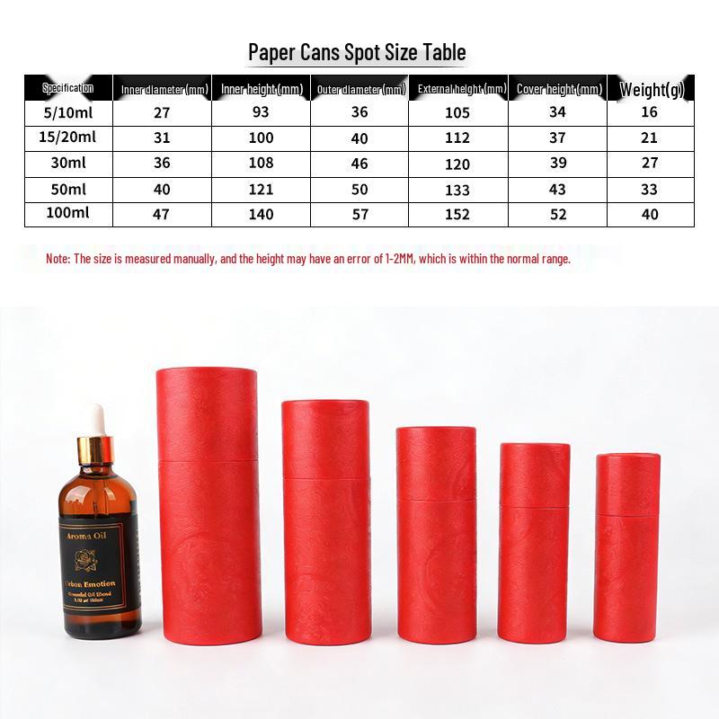 Kraft Paper Tube for Essential Oil Dropper Bottle - Round, Thickened Storage & Gift Box