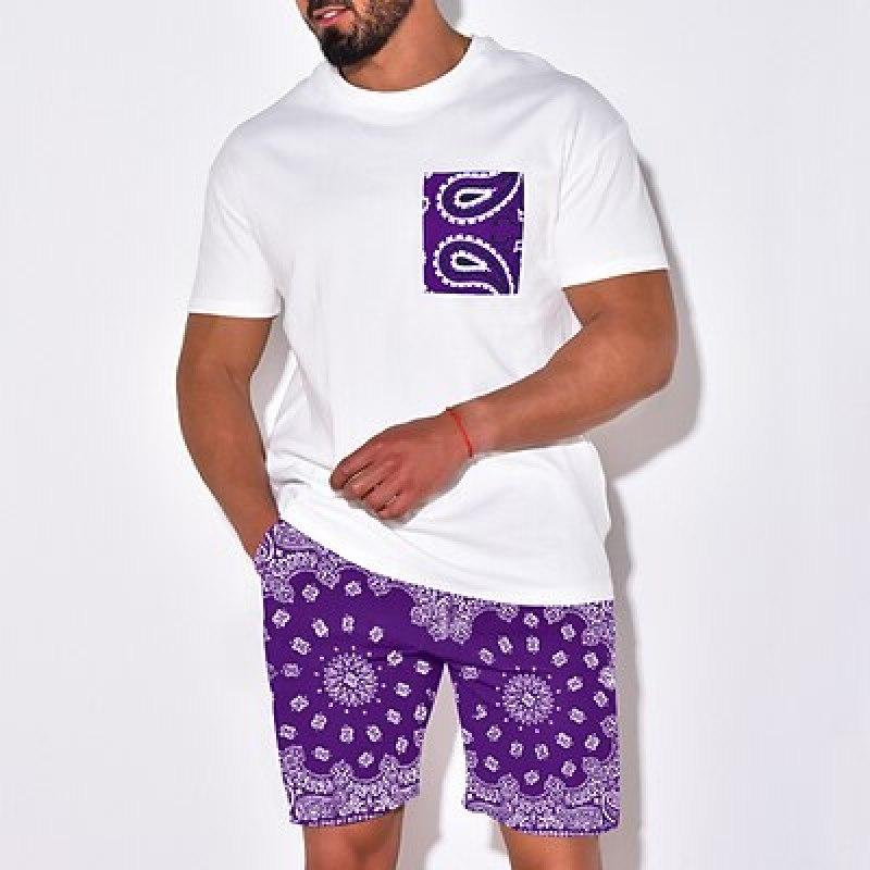 

Мужские футболки, костюмы, спортивный костюм, теннисные шорты, комплект футболок, кешью, отпуск, короткие рукава, одежда из 2 предметов, модная одежда S