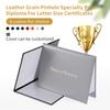 Custom Logo School A4 Blank PU Leather Diploma Cover with Gold/Silver Printing Certificate Diploma Certificate Cover Folder