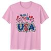 Usa Unisexs TShirt Floral Leopard Patriotic 4th Of July Gift For Her