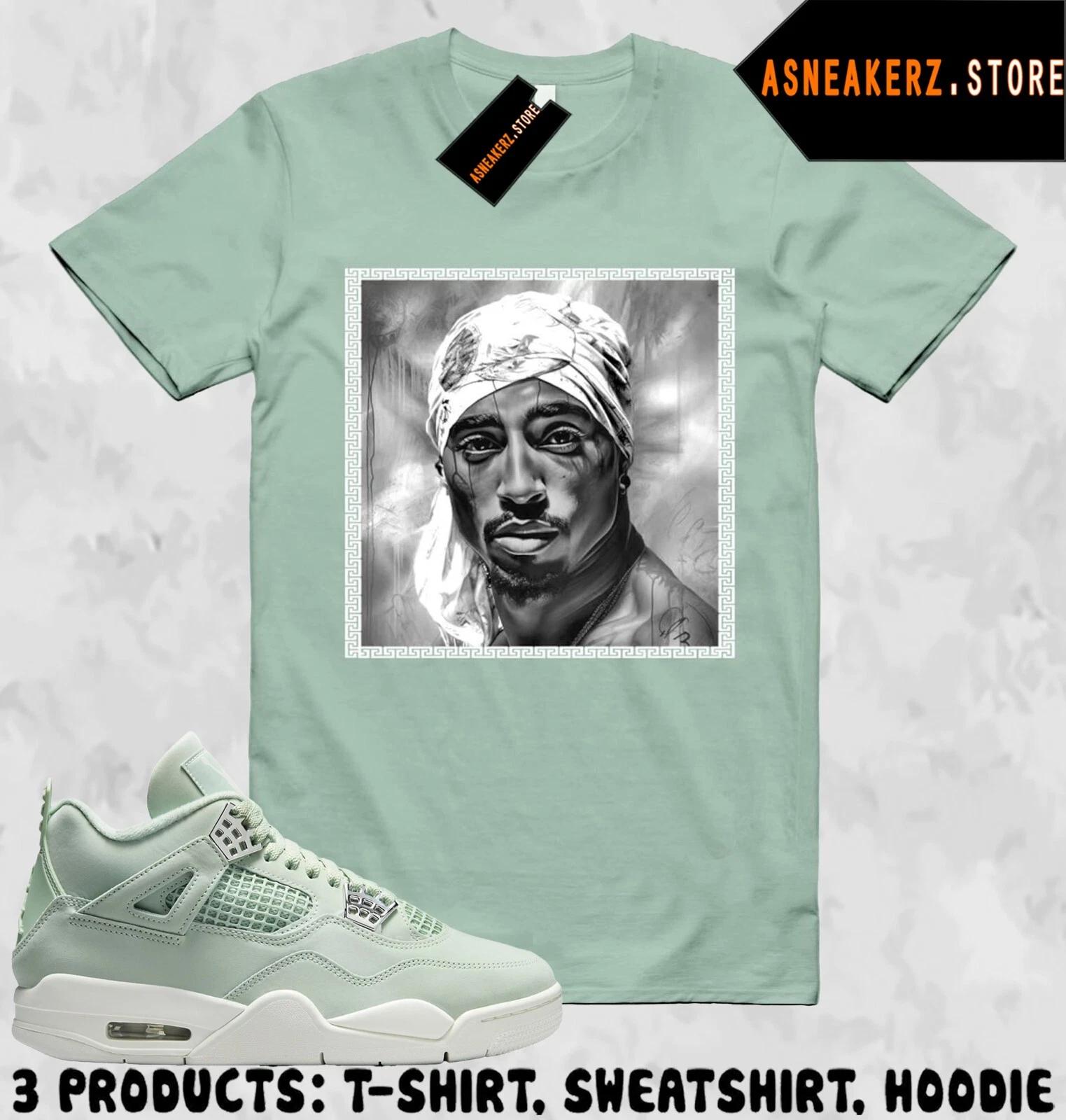 

Футболка в тон AJ 4 Abundance Seafoam Sail Для сочетания с кроссовками Футболка Tupac S