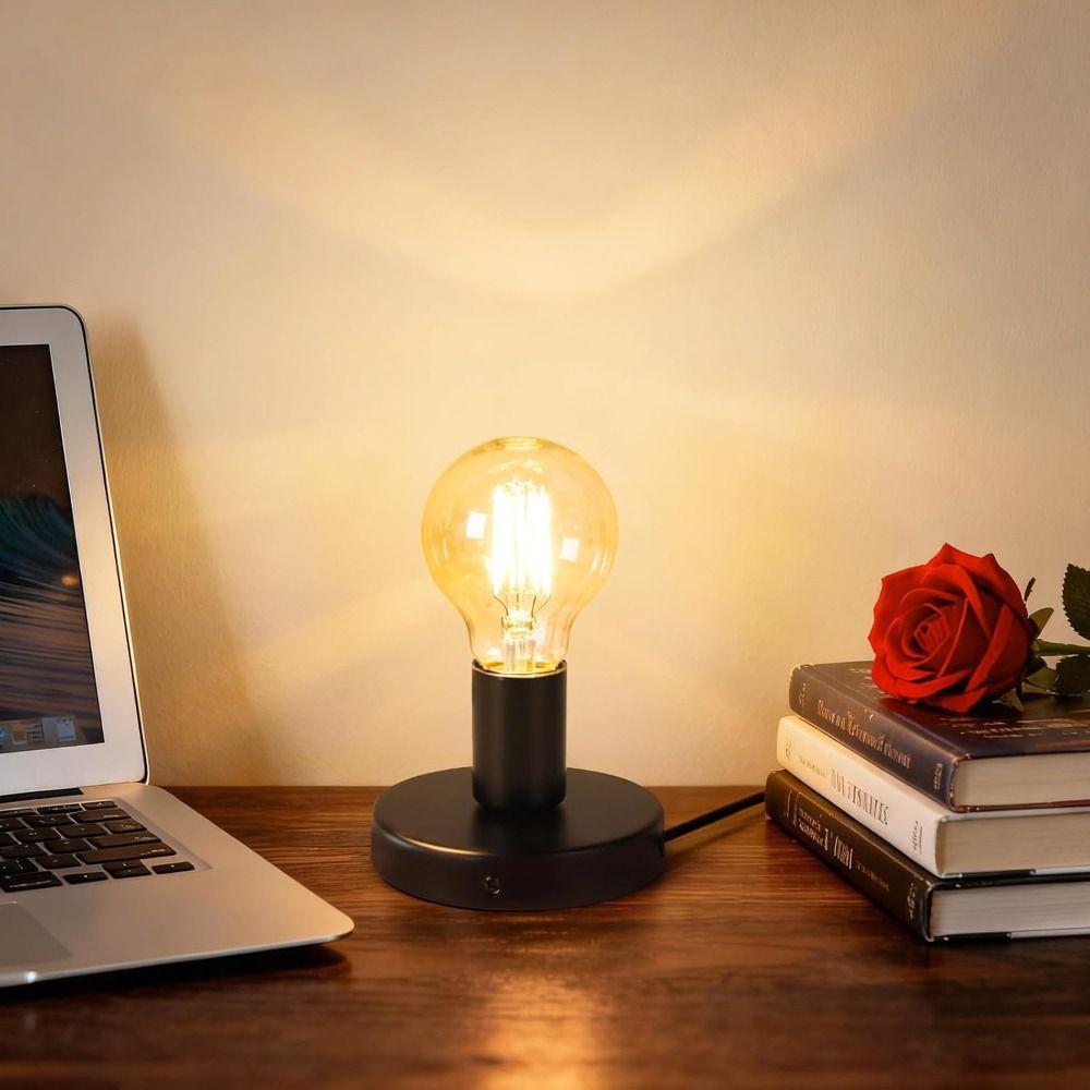 Simple E27/E26 Screw Desktop Lamp Base with Switch US Plug Lamp Universal Hanging Lamp Home Lighting