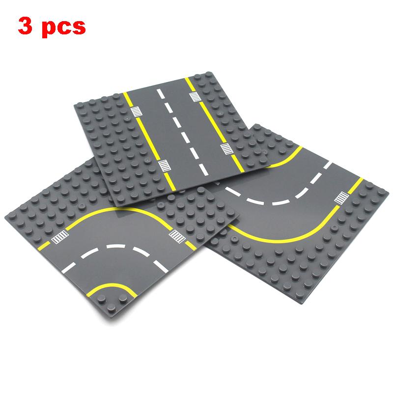 Big Particles Building Blocks City Construct Road Street Base Plates Sets Diy Bricks Accessories Educational Toys For Children