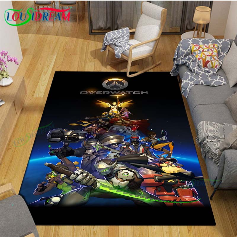 Classic Game Role O-Overwatch Printed  Carpets Living Room Anti-Skid Area Rug Kids Bedroom Mats Game Mat Large Carpet Decor