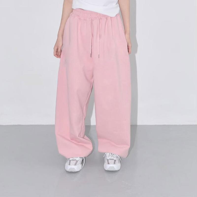 

Джоггеры с кулиской и облегающим низом - Повседневные брюки для бега с высокой посадкой и карманами, свободные, для весны и осени - Женская одежда - Мягкая и удобная ткань XXL розовый