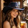 Western Hat With Cow Skull Decor Wide Brim Sun Hat For Outdoor Party