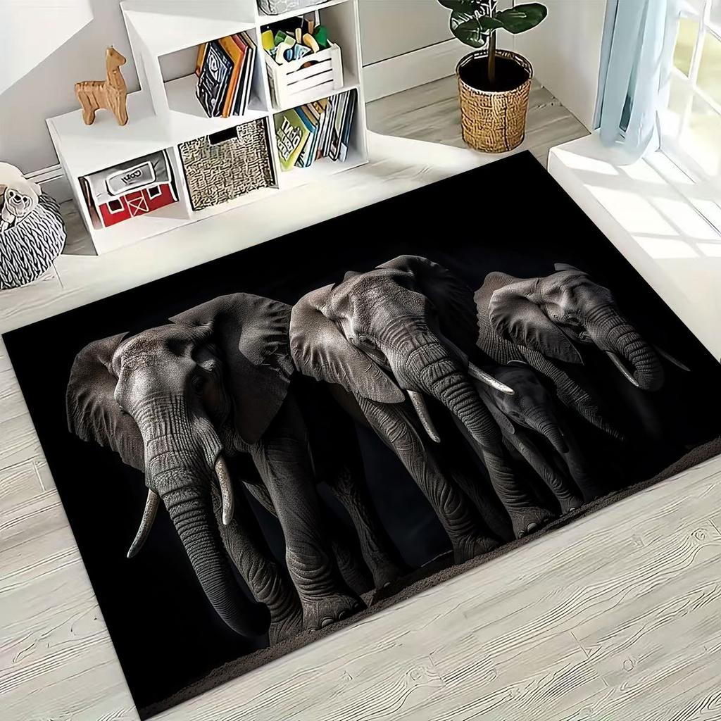 27 Stil Weisheit Elefant Cartoon Teppich für Schlafzimmer Wohnzimmer Sofa Zuhause Fußmatte Dekor,Große Kinder Spiel Anti-Rutsch Bodenmatte Geschenk