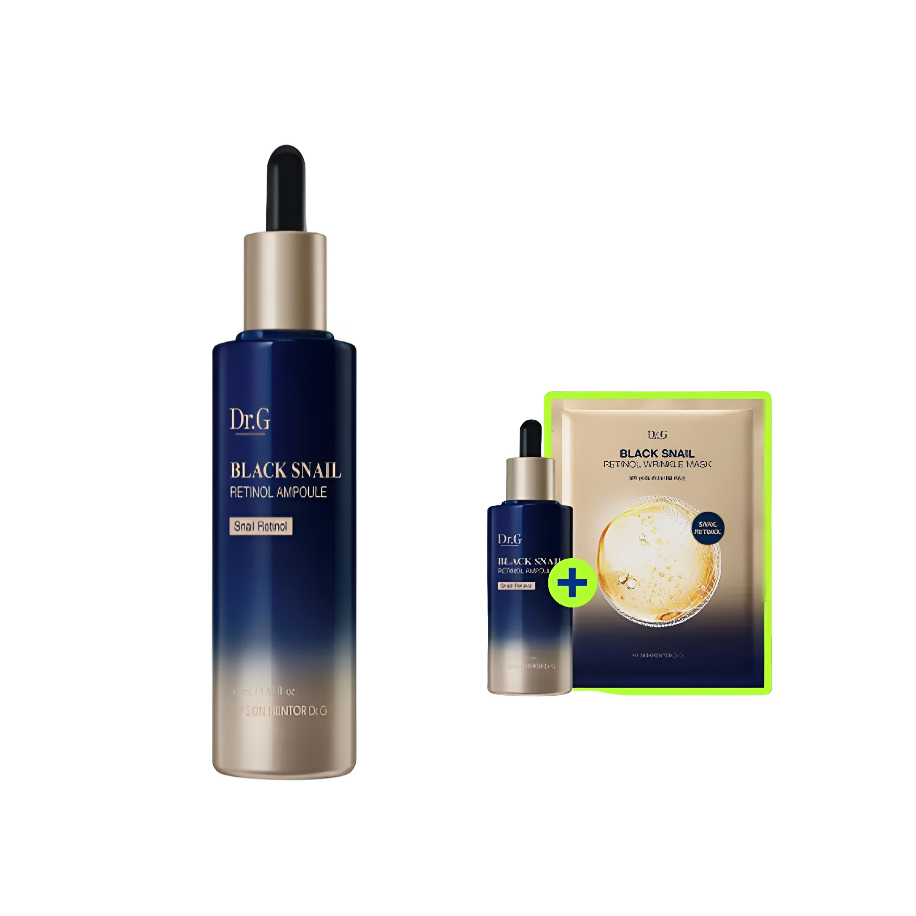 Dr.G Black Snail Retinol Ampoule 50ml + Black Snail Cream 20ml (Tube) + Black Snail Mask 1 Sheet Special Set