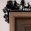 Christmas Corner Sign Santa Reindeer Frame Metal Door Sitter Home Wall Decor Festive Holiday Decoration