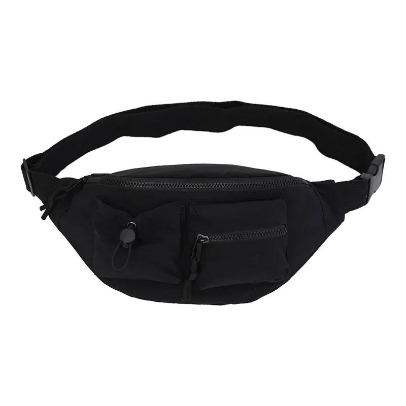 Zipová jednobarevná nylonová crossbody taška dojíždějící ležérní taška na prsa měkká jednoduchá multifunkční ledvinka