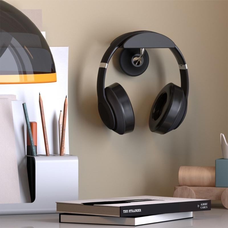 No Drill Wall Mount Headphone Holder Rack With Strong Adhesive Secure Storage Bracket For Headsets Display Hooks