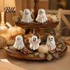 Cartoon Ghost Desktop Sculpture Halloween Cute Figurine, Mini Statue, Little Spooky Novelty Holiday Collectible Ornament for Tiered Tray Home
