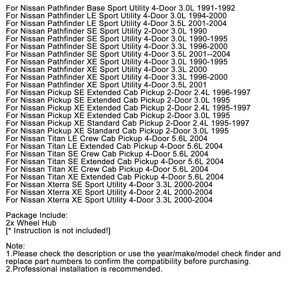 2pcs Manual Locking Hubs 28 Spline 40250-2S610 For Nissan D21 Base/SE/XE Pickup