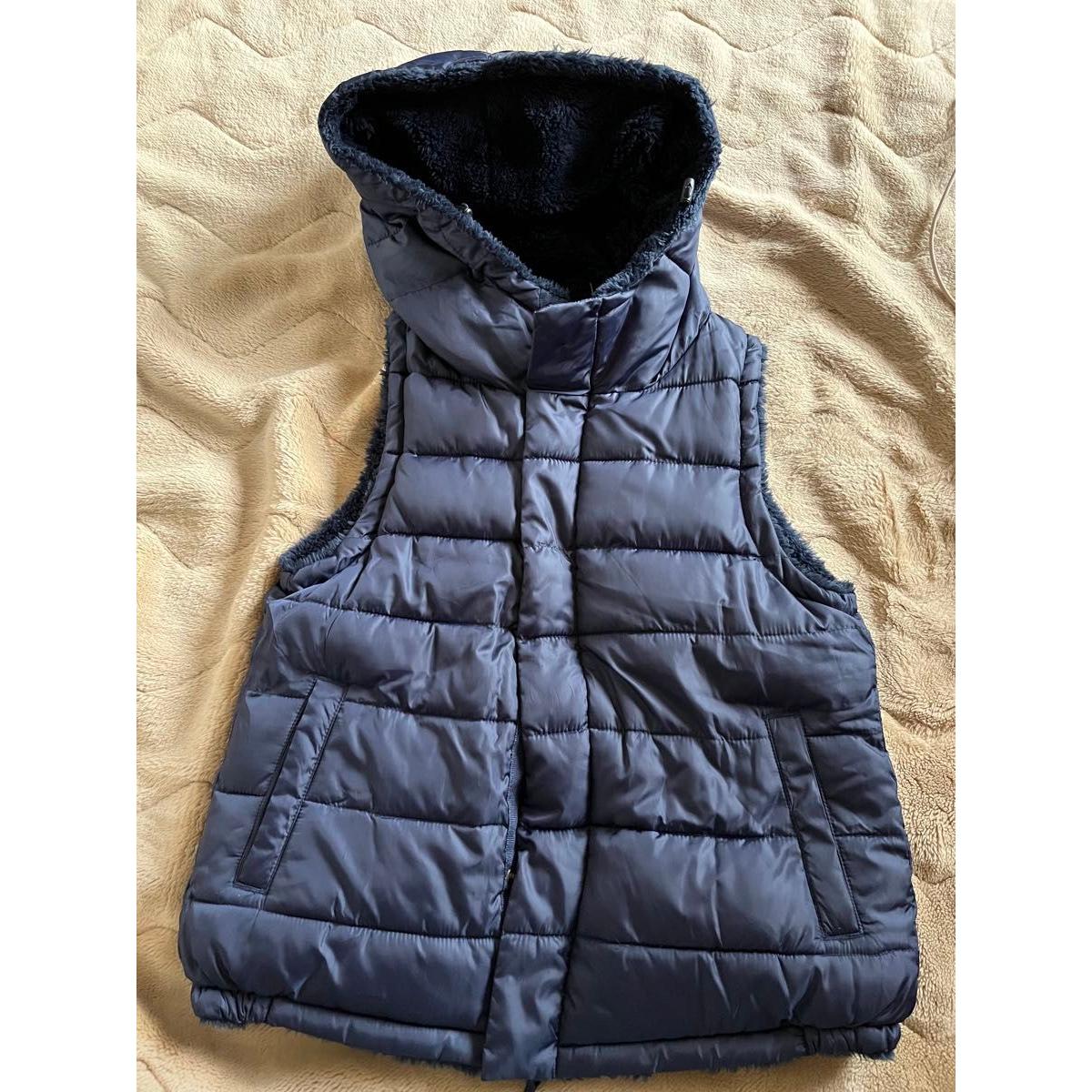 earth music&ecology down vest outer navy